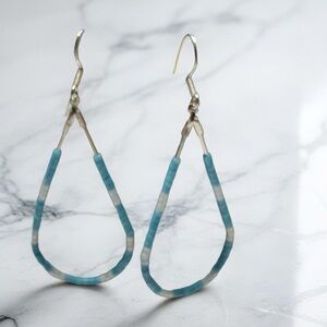 Chic Handcrafted Blue Teardrop Earrings
